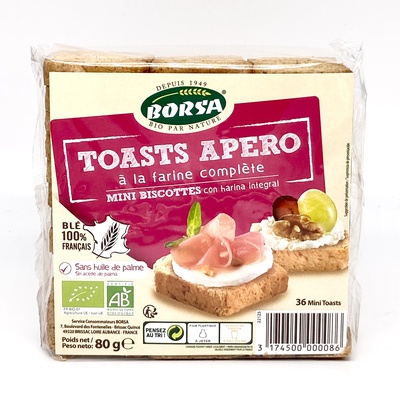 Toasts apéro à la farine complète 80gr (36pce)