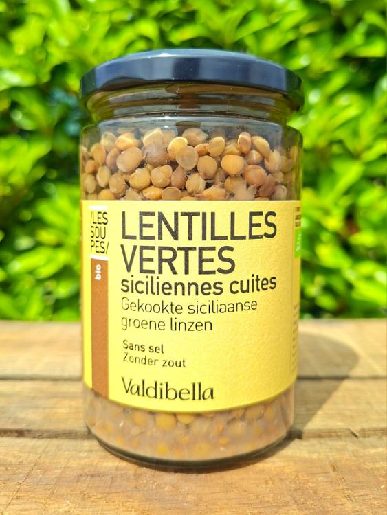 Lentilles vertes bouillies