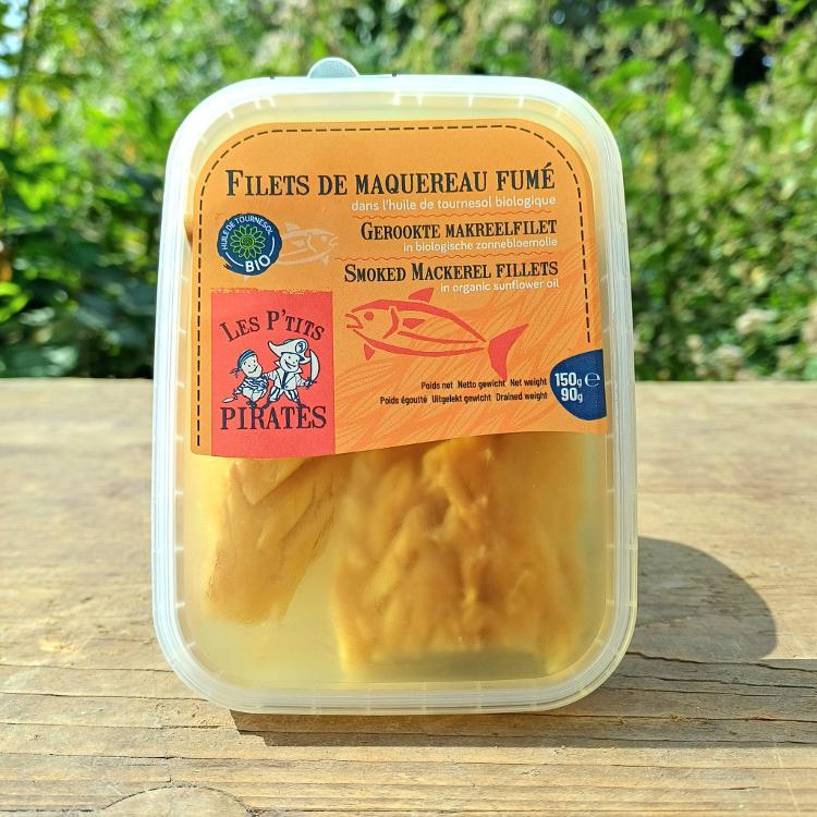 Filets de maquereau fumé à l'huile de tournesol