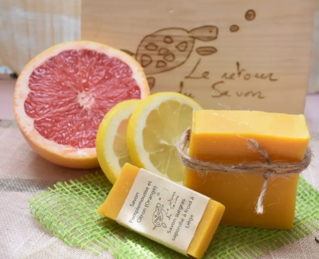 Savon Pamplemousse Citron (orange) - ECHANTILLON (1 par personne)